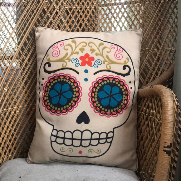 Other - Sugar Skull Boho Accent Throw Pillow